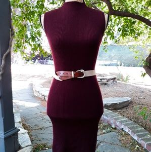 Burgundy wine geometric body con dress